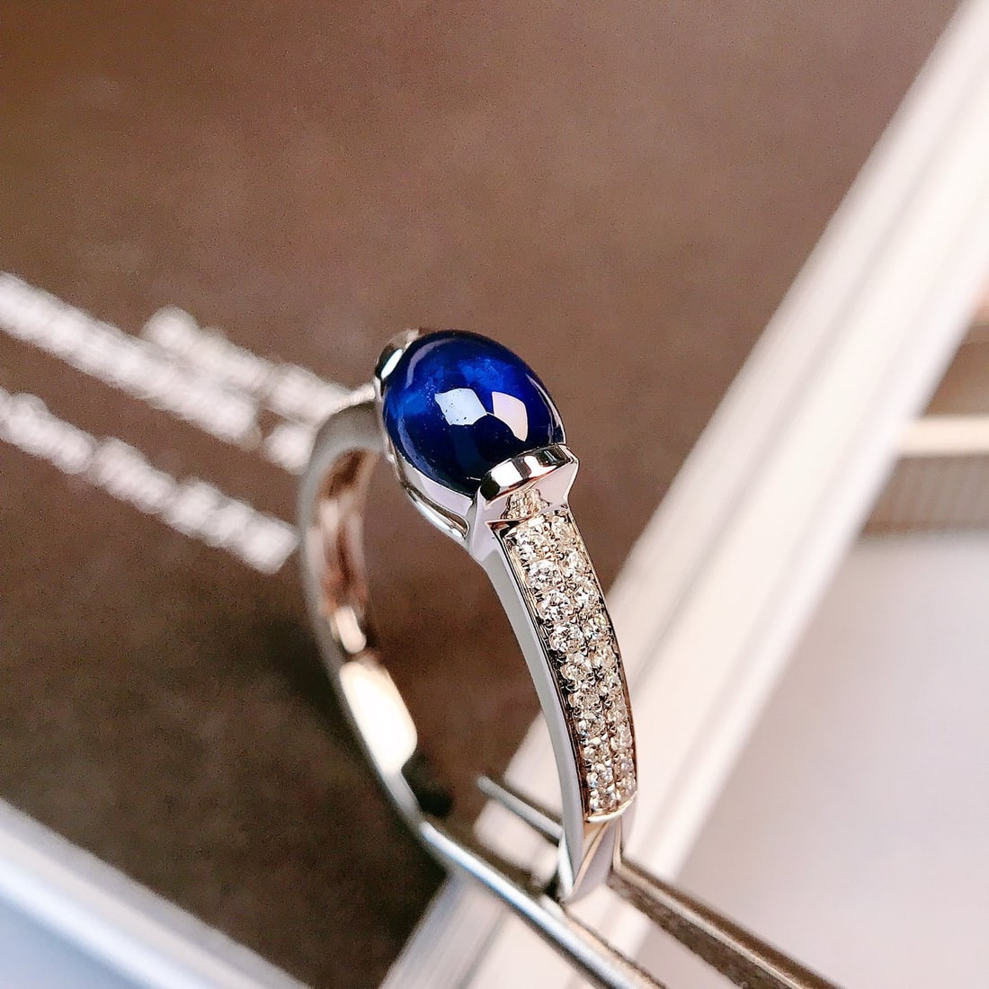 14k Gold 1.59 Ctw Natural Sapphire & Diamond Ring - 3