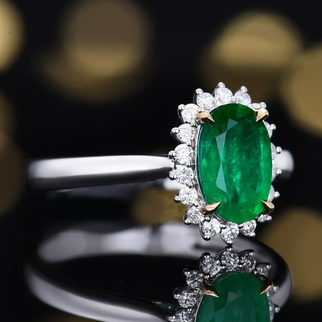 14k Gold 1.27 Ctw Natural Emerald & Diamond Ring - 3