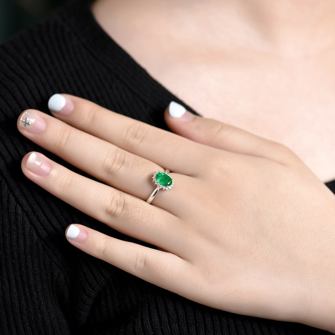 14k Gold 1.27 Ctw Natural Emerald & Diamond Ring - 5