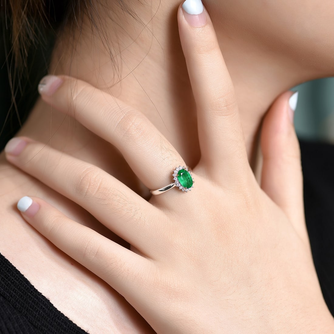 14k Gold 1.27 Ctw Natural Emerald & Diamond Ring - 6