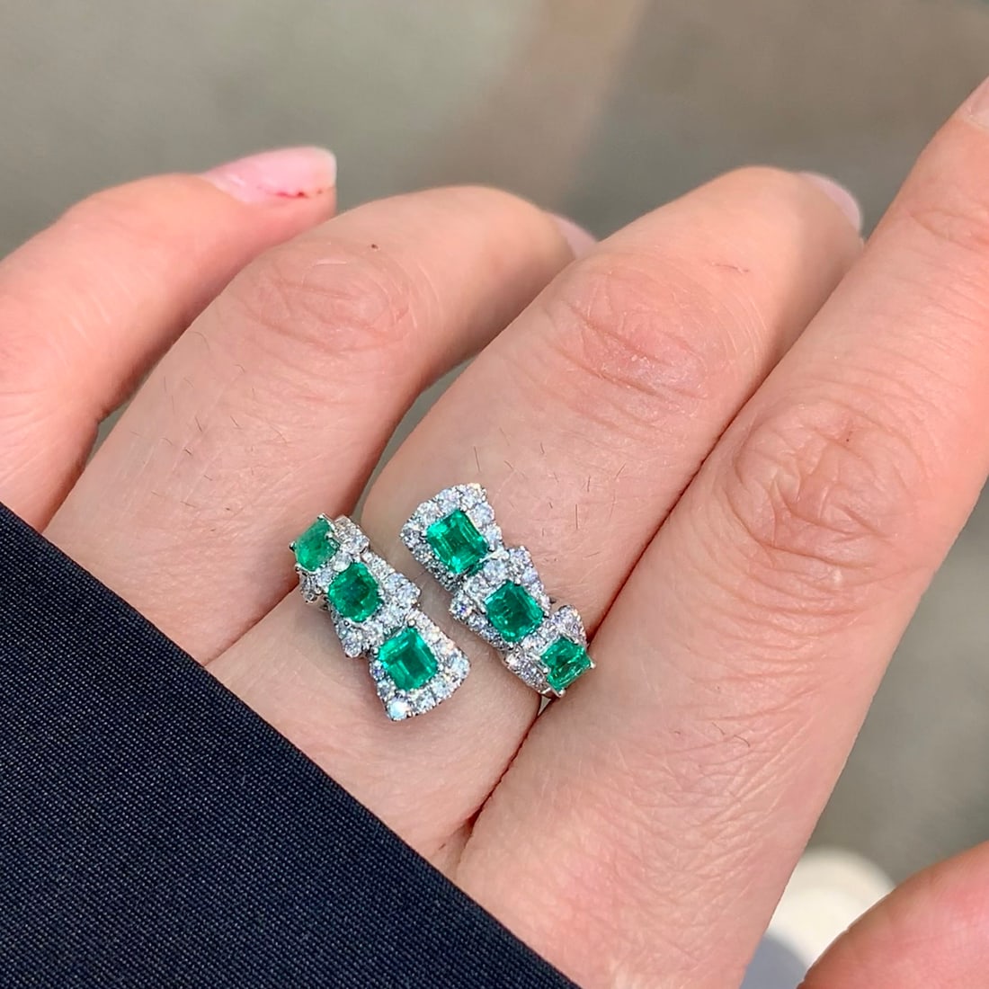 14k Gold 1.82 Ctw Natural Emerald & Diamond Ring - 3