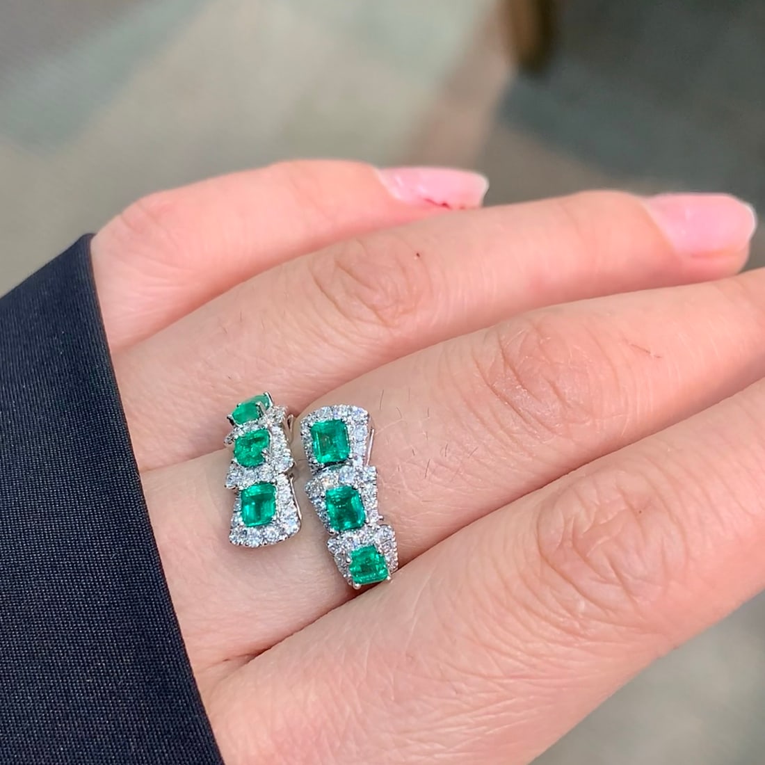 14k Gold 1.82 Ctw Natural Emerald & Diamond Ring - 7