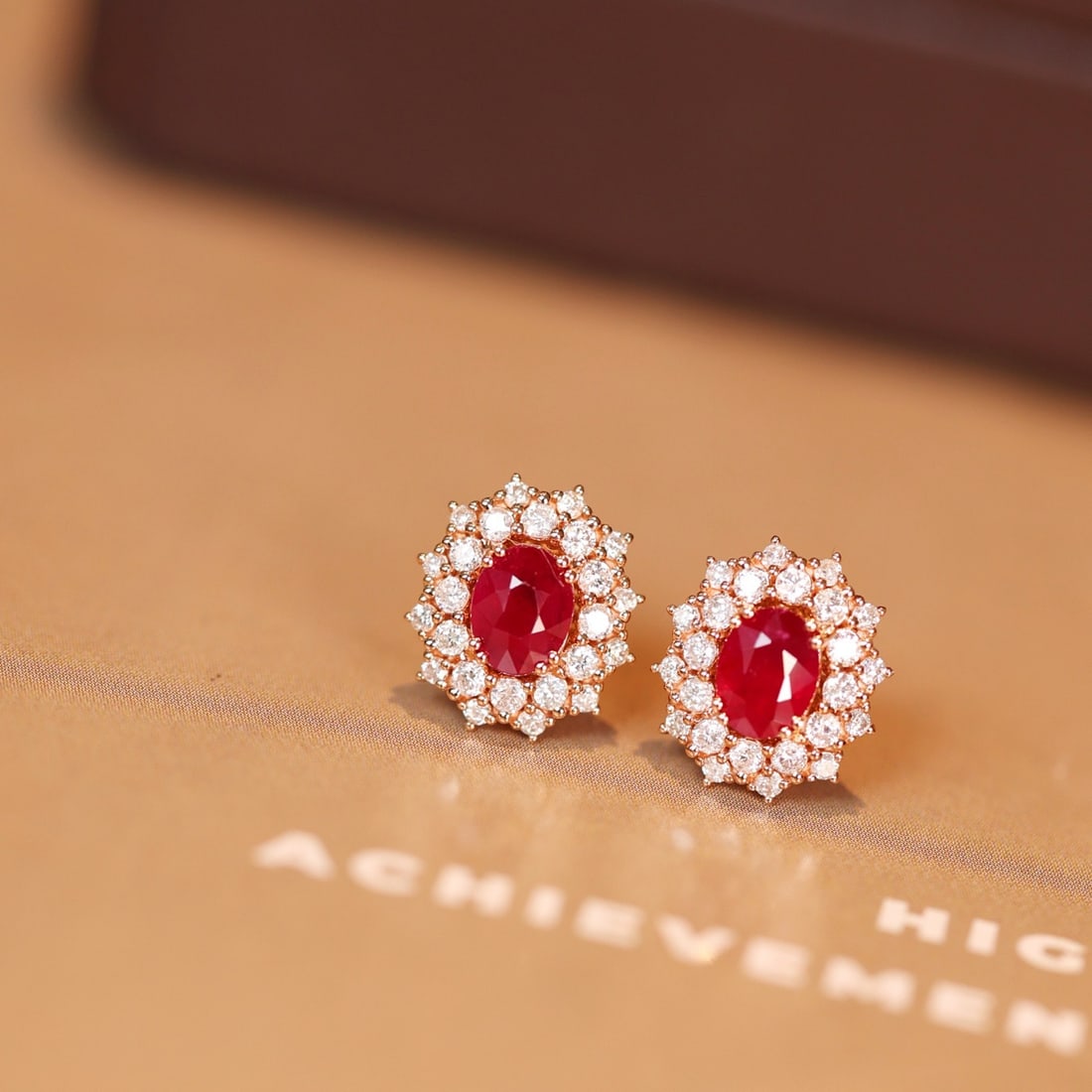 14k Gold 1.31 Ctw Natural Ruby & Diamond Earrings: Ref:231140423 // gold content:14k gold // main gemstone:ruby // shape:oval // carat weight:0. 85ct // color:red // treatment:natural // // adjacent gemstone 2 : diamond // shape:round // carat