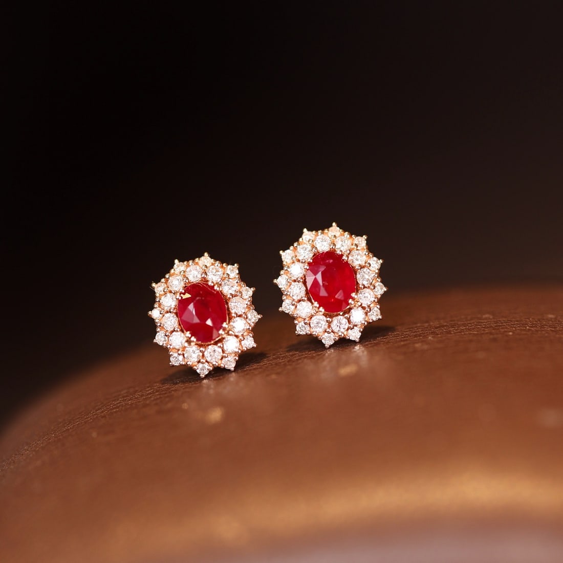 14k Gold 1.31 Ctw Natural Ruby & Diamond Earrings - 6