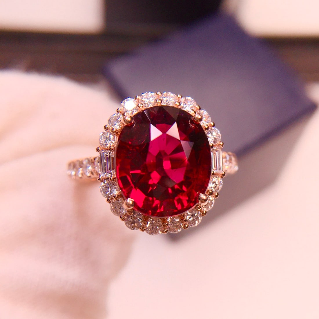 14k Gold 4.81 Ct Natural Tourmaline & Diamond Ring - 3