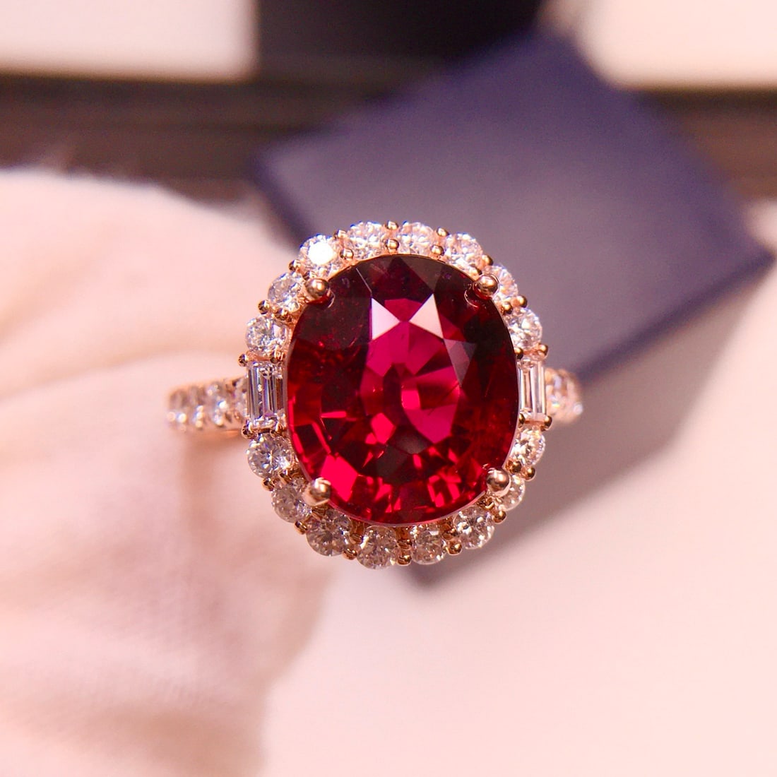 14k Gold 4.81 Ct Natural Tourmaline & Diamond Ring - 4