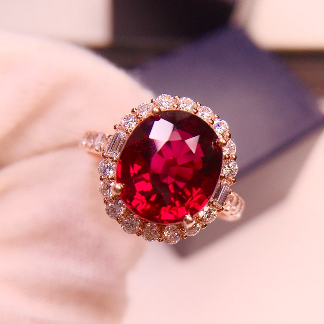 14k Gold 4.81 Ct Natural Tourmaline & Diamond Ring - 6