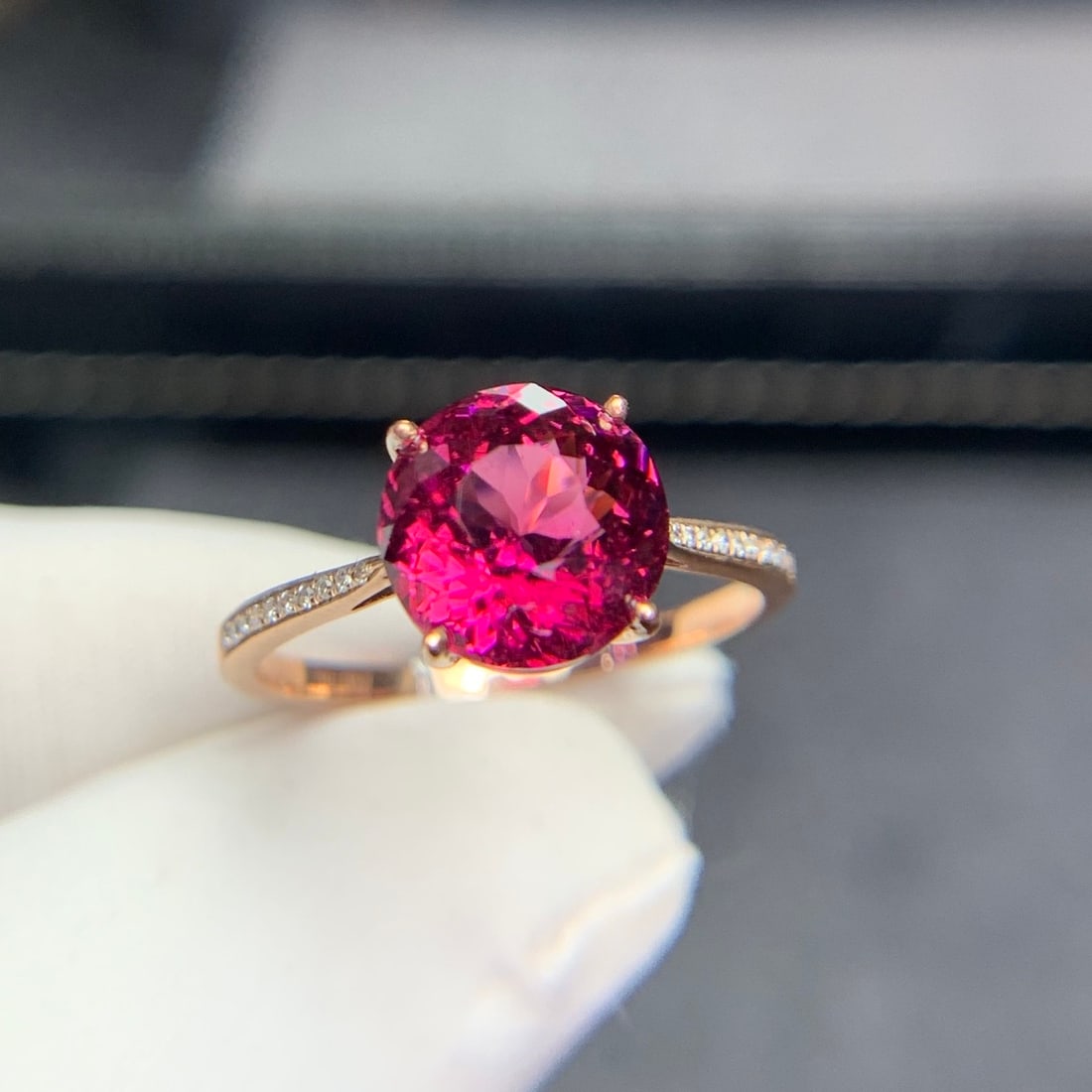 14k Gold 2.9 Ct Natural Tourmaline & Diamond Ring - 3