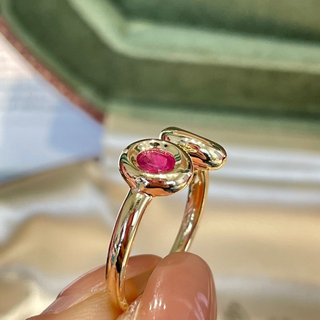 14k Gold 0.50 Ct Natural Ruby Ring - 5