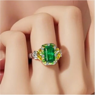 14k Gold 2.12 Ctw Natural Emerald & Diamond Ring - 4