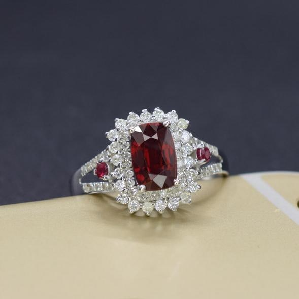 14k Gold 1.45 Ctw Natural Ruby & Diamond Ring - 4