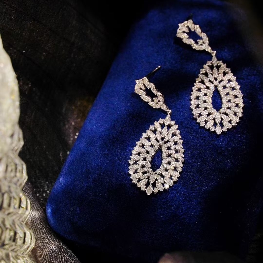 14k Gold 1.2 Ct Natural H Diamond Earrings - 3