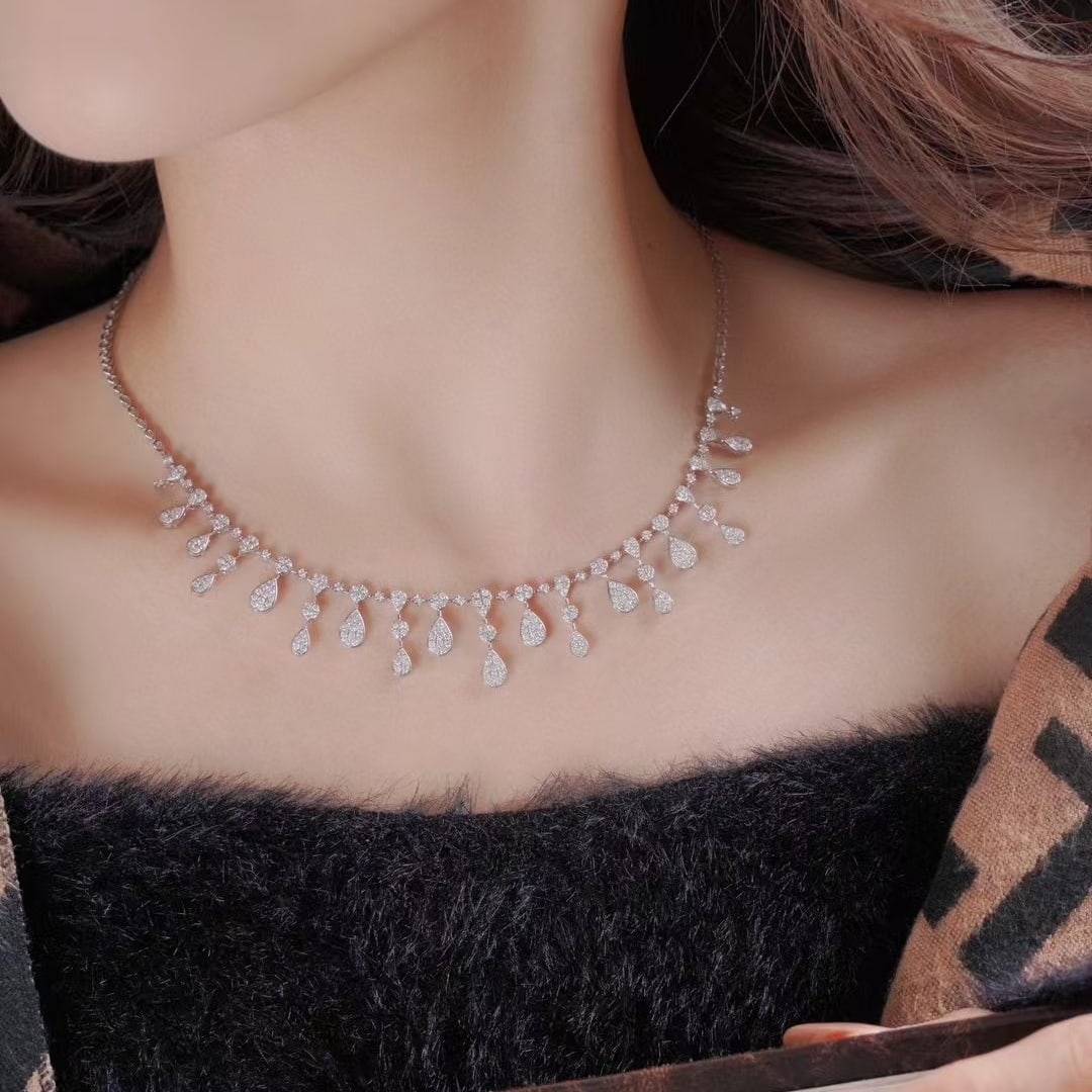 14k Gold 2.7 Ct Natural H Diamond Necklace - 7