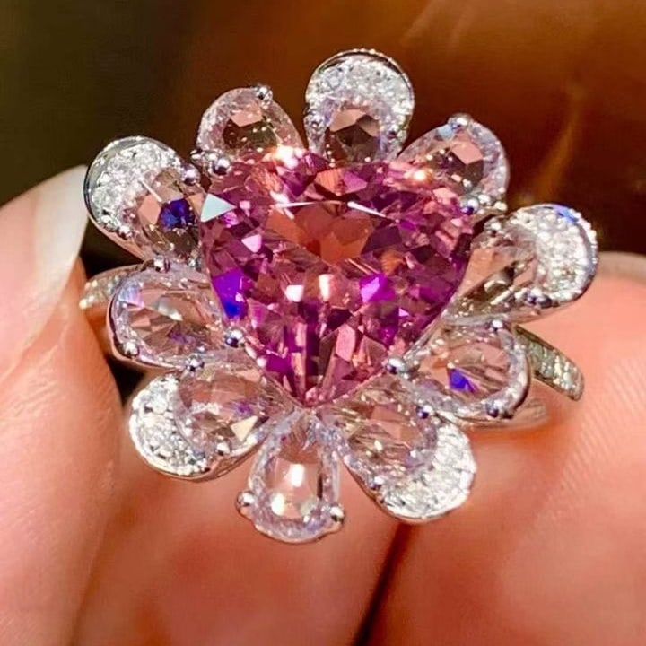 14k Gold 2.5 Ct Natural Tourmaline & Diamond Ring - 5