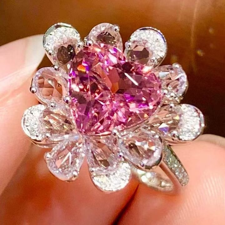 14k Gold 2.5 Ct Natural Tourmaline & Diamond Ring - 6