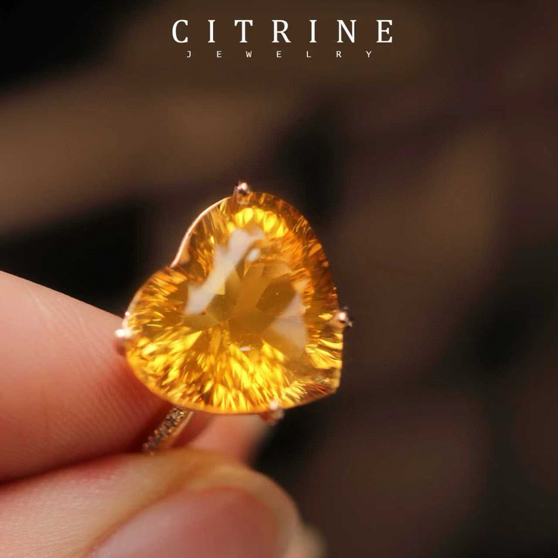 14k Gold 9.25 Ctw Natural Citrine & Diamond Ring - 7