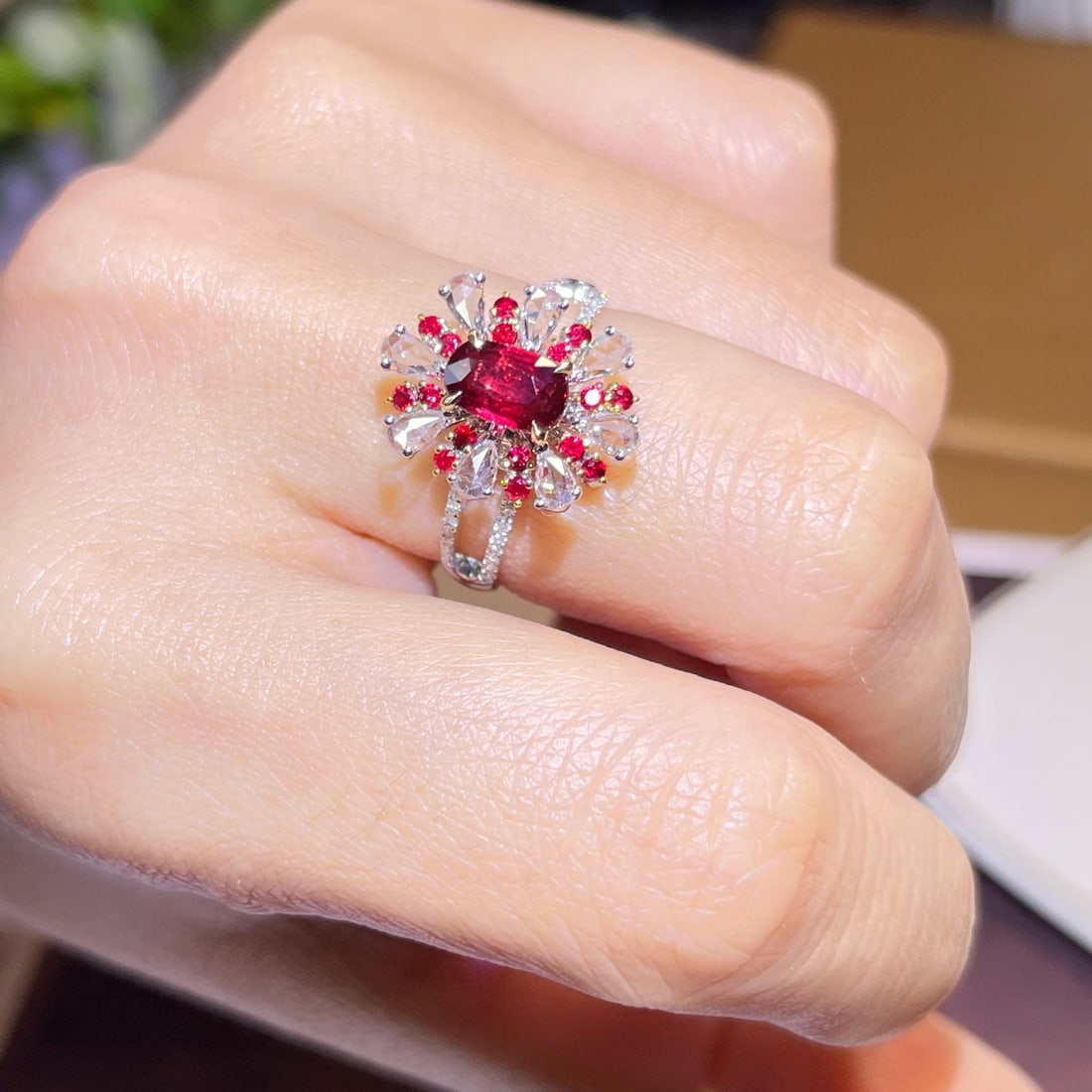 14k Gold 1.45 Ctw Natural Ruby & Diamond Ring/pendant( Without Chain ) - 3