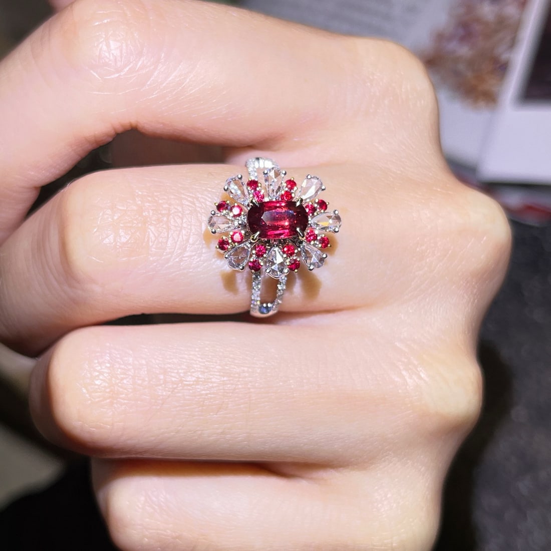 14k Gold 1.45 Ctw Natural Ruby & Diamond Ring/pendant( Without Chain ) - 4