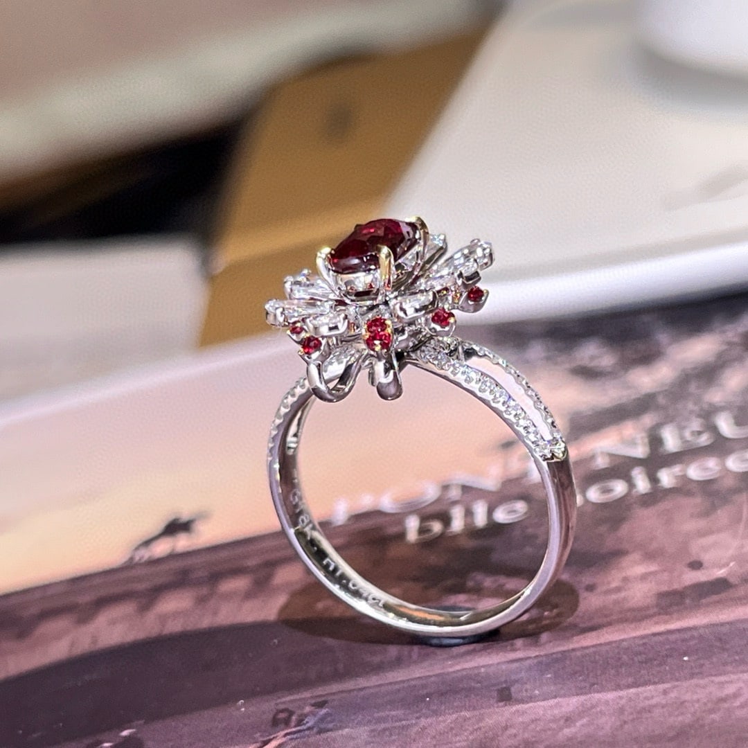 14k Gold 1.45 Ctw Natural Ruby & Diamond Ring/pendant( Without Chain ) - 5