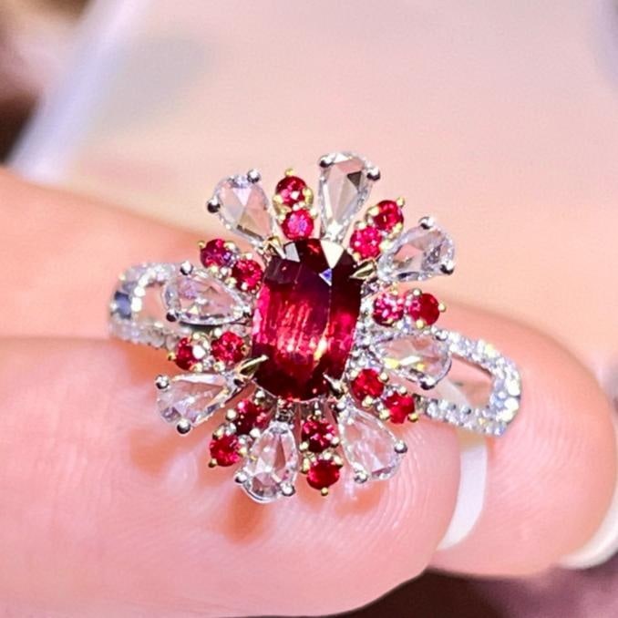 14k Gold 1.45 Ctw Natural Ruby & Diamond Ring/pendant( Without Chain ) - 7