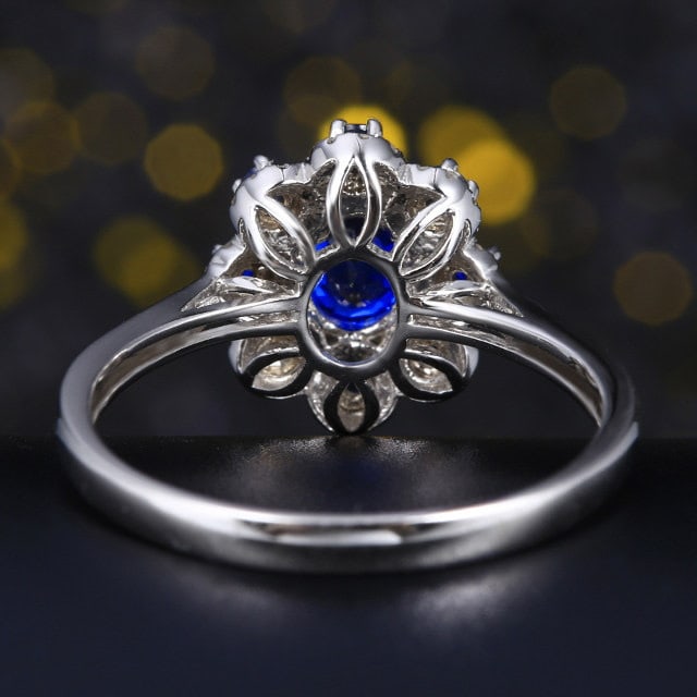 14k Gold 0.73 Ctw Natural Sapphire & Sapphire Ring - 5