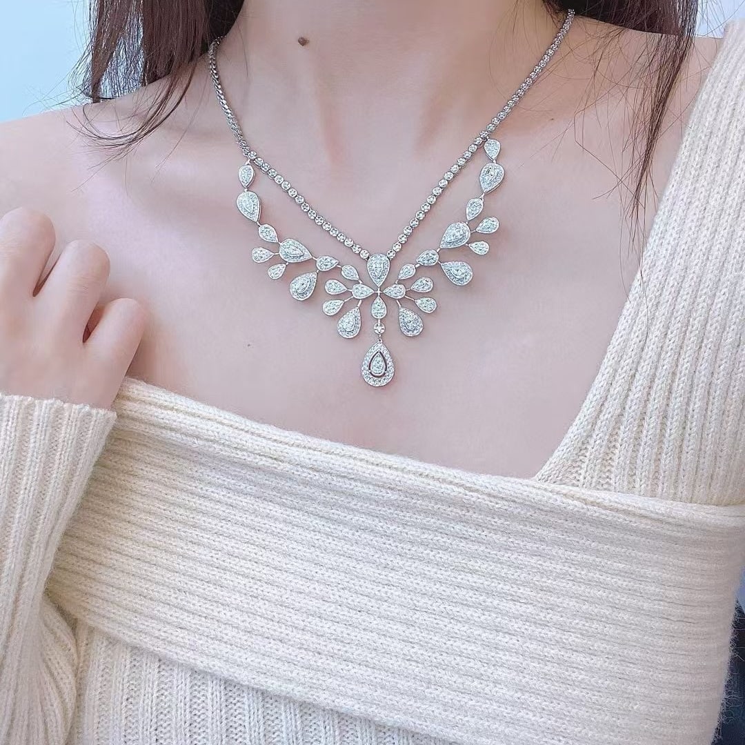 14k Gold 6.5 Ct Natural H Diamond Necklace - 3