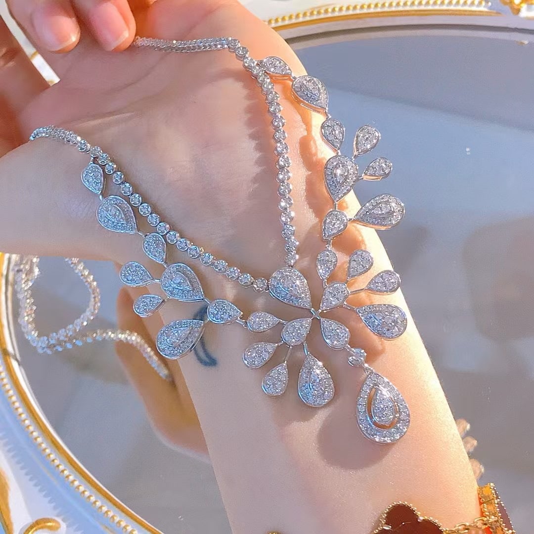 14k Gold 6.5 Ct Natural H Diamond Necklace - 5