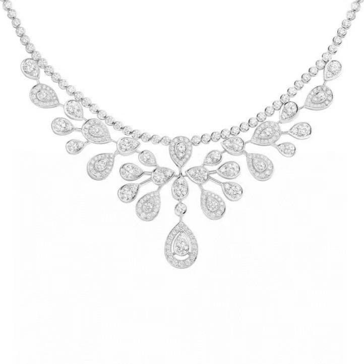 14k Gold 6.5 Ct Natural H Diamond Necklace - 7
