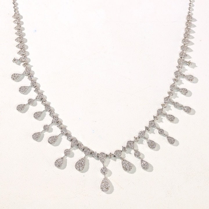 14k Gold 2.7 Ct Natural H Diamond Necklace - 4