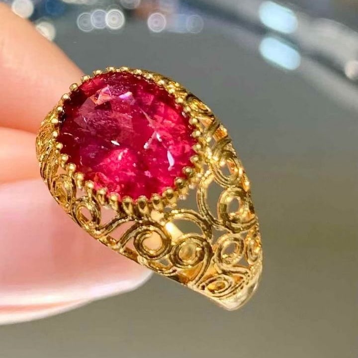 14k Gold 3.6 Ct Natural Tourmaline Ring - 3