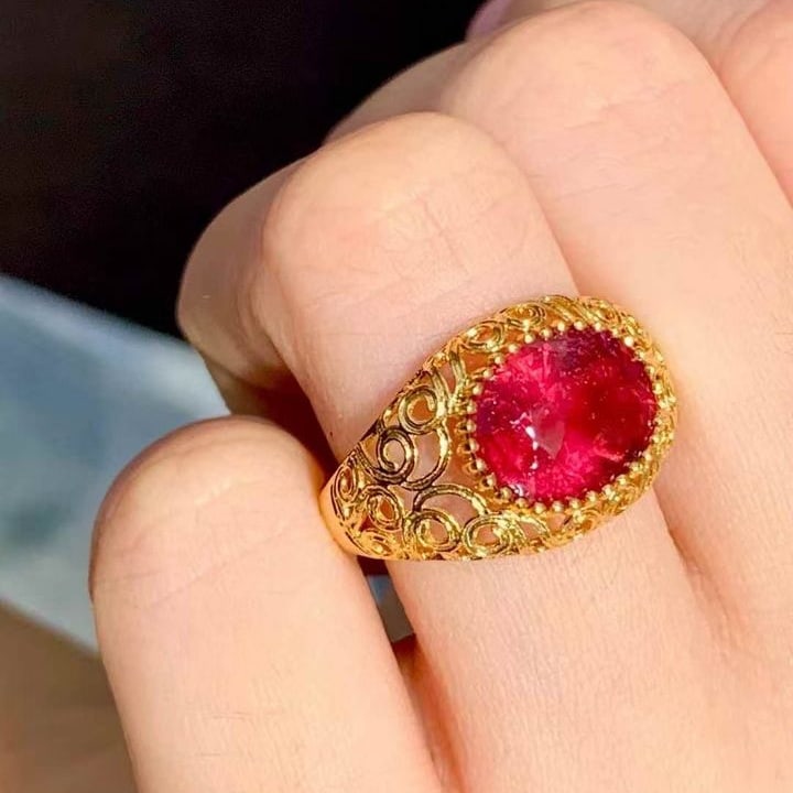 14k Gold 3.6 Ct Natural Tourmaline Ring - 5