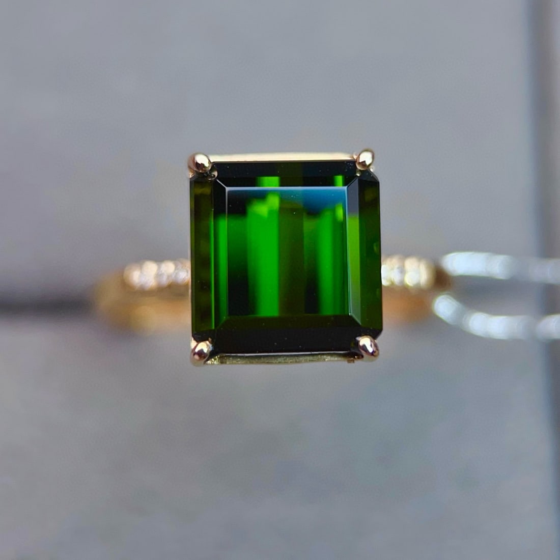 14k Gold 4.72 Ctw Natural Tourmaline & Diamond Ring - 3