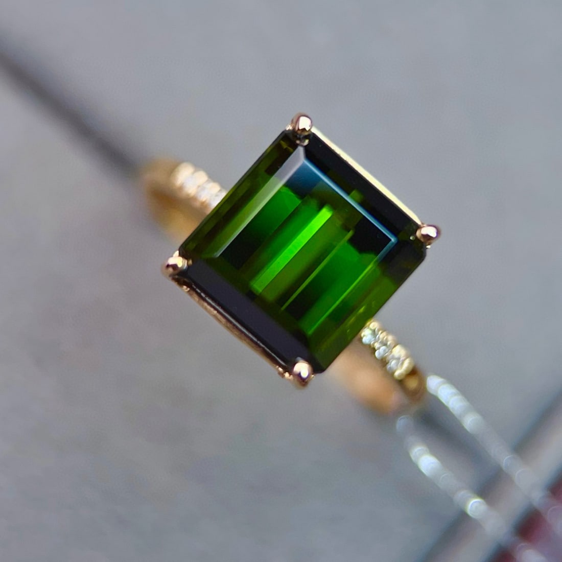 14k Gold 4.72 Ctw Natural Tourmaline & Diamond Ring - 4