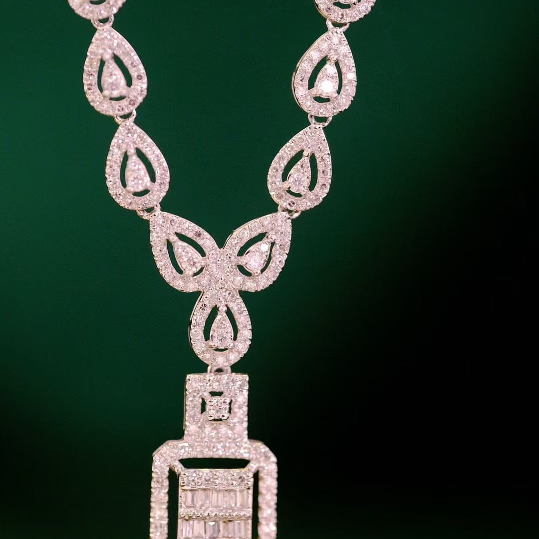 14k Gold 1.15 Ct Natural H Diamond Necklace - 5