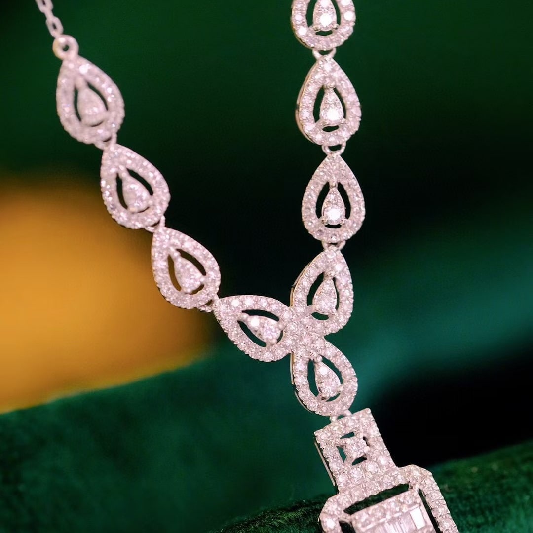 14k Gold 1.15 Ct Natural H Diamond Necklace - 7