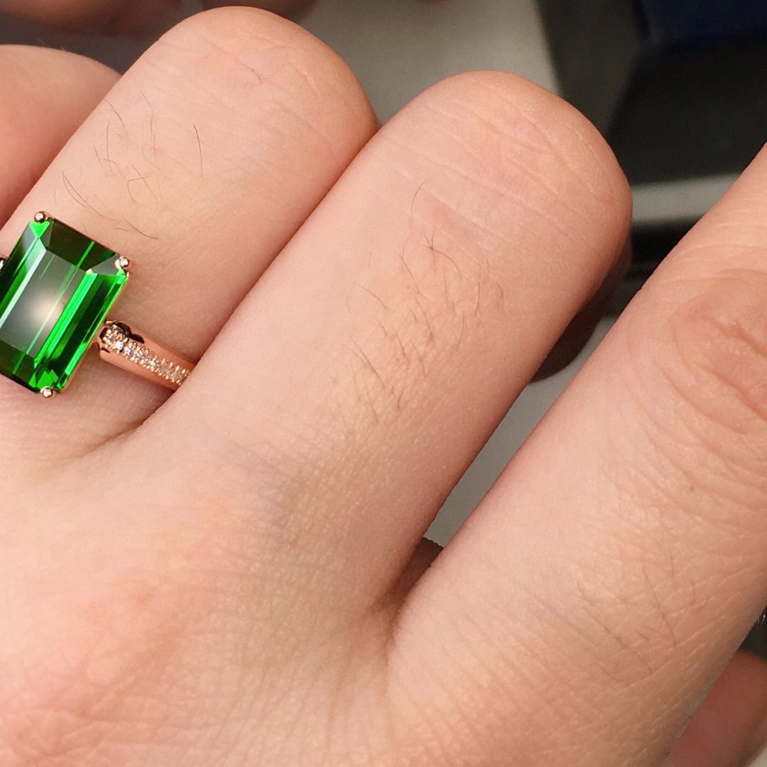 14k Gold 3.92 Ct Natural Tourmaline & Diamond Ring - 4