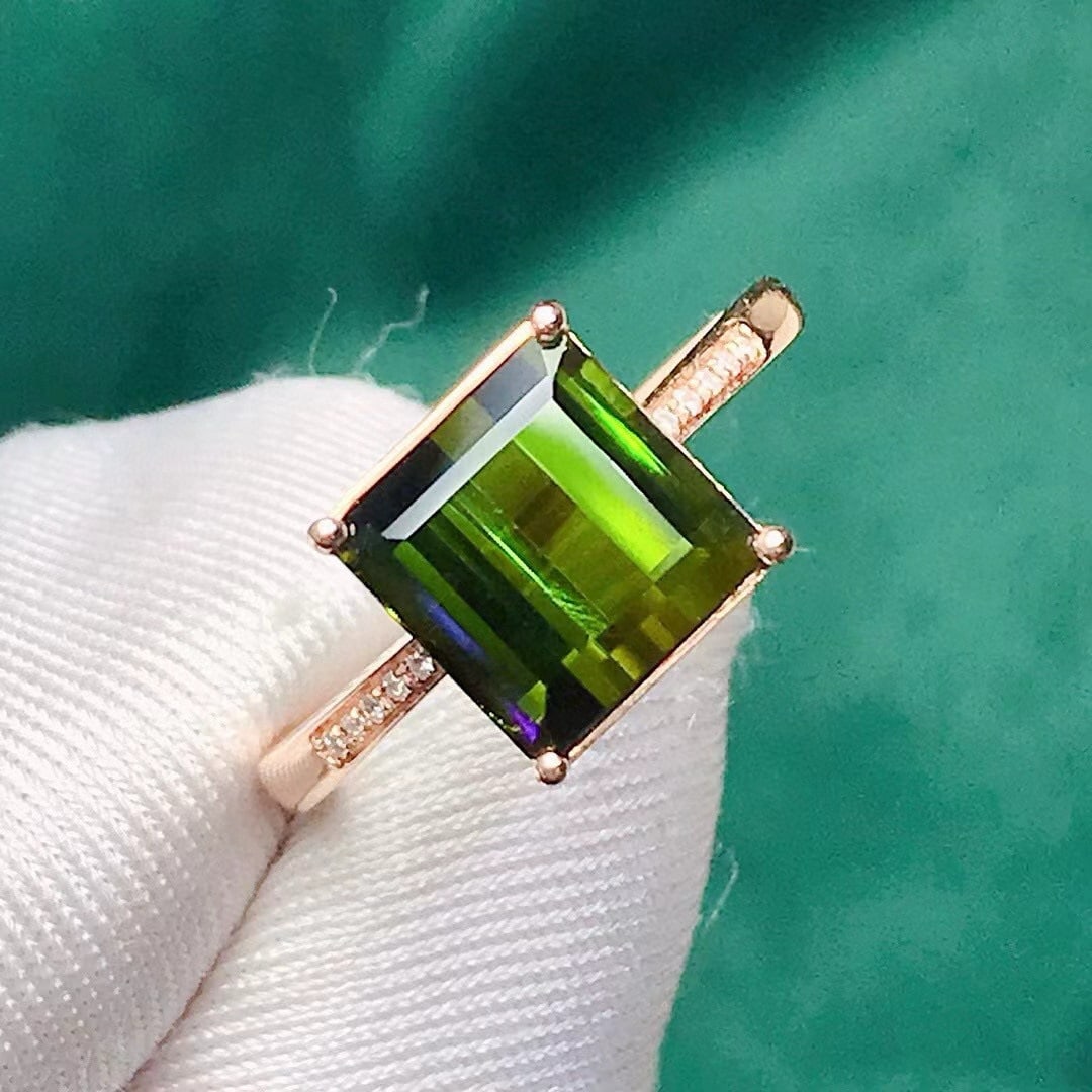 14k Gold 3.43 Ctw Natural Tourmaline & Diamond Ring - 3