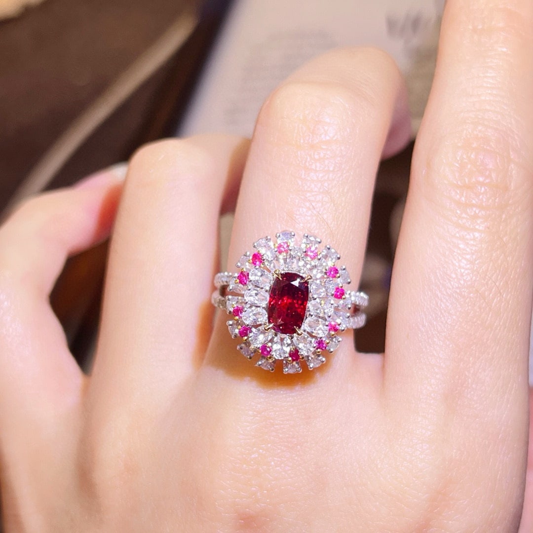 14k Gold 1.23 Ctw Natural Ruby & Diamond Ring/pendant( Without Chain ) - 6