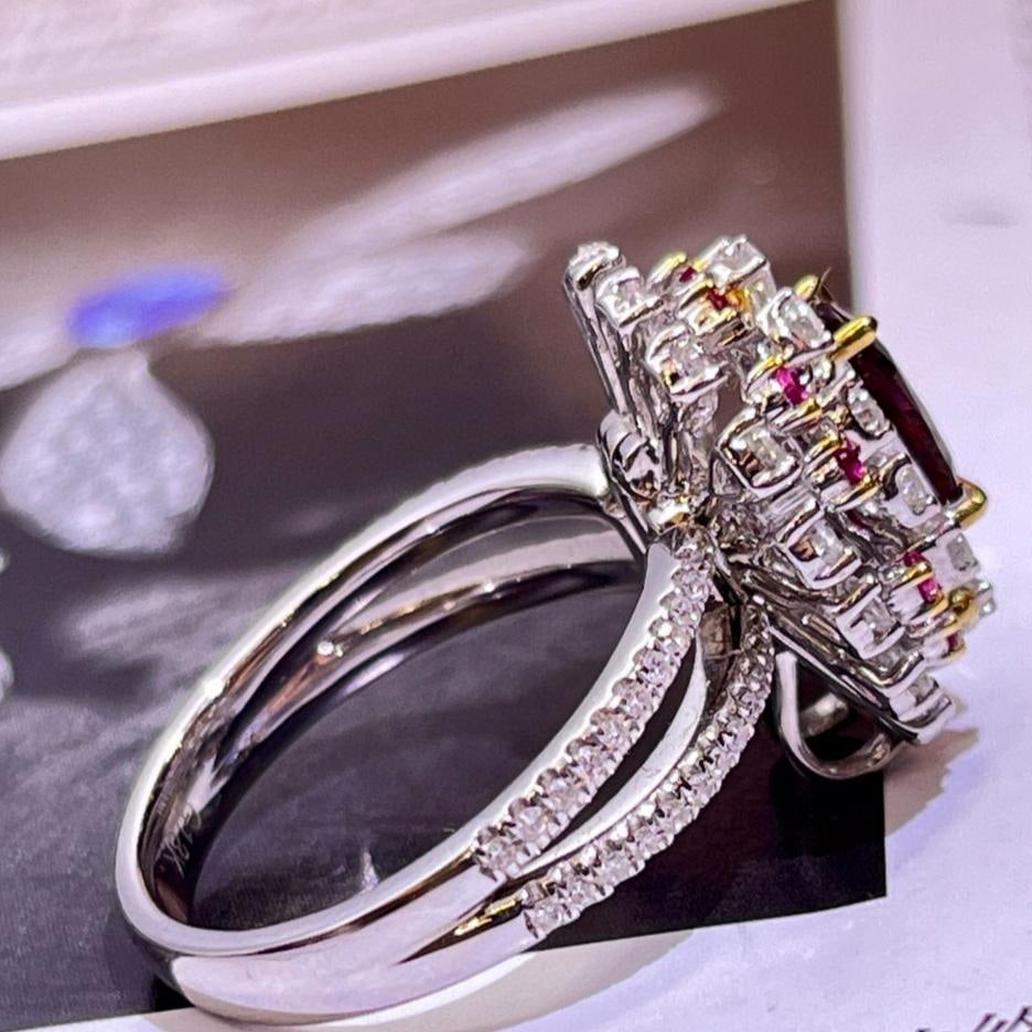 14k Gold 1.23 Ctw Natural Ruby & Diamond Ring/pendant( Without Chain ) - 8