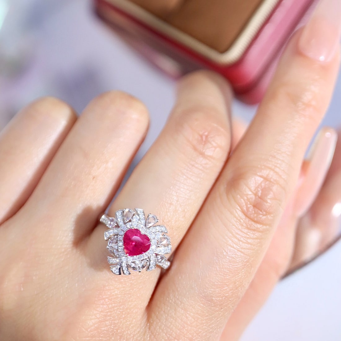 14k Gold 1.26 Ctw Natural Ruby & Diamond Ring - 7