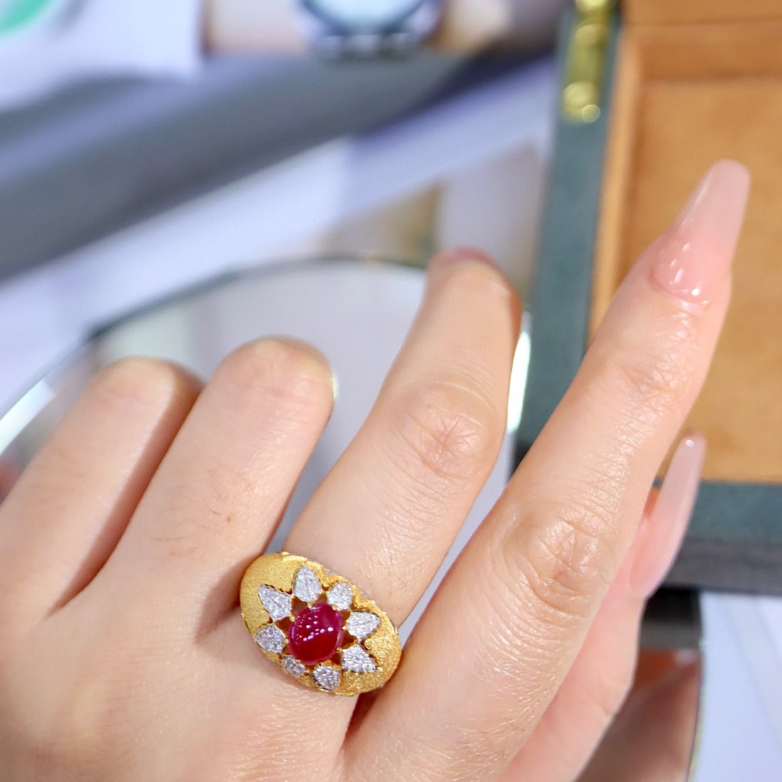 14k Gold 1.85 Ctw Natural Ruby & Diamond Ring - 5