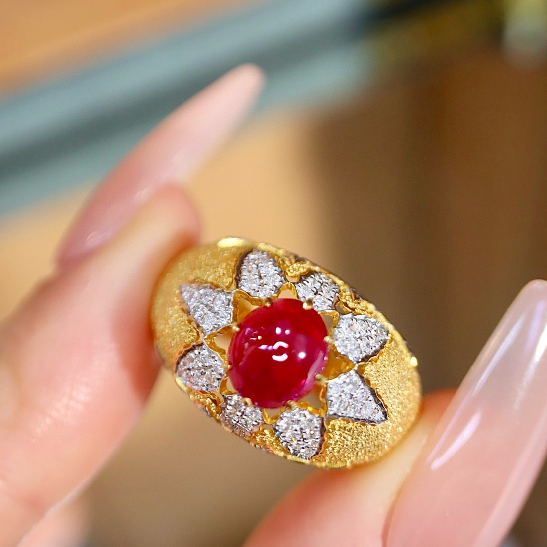 14k Gold 1.85 Ctw Natural Ruby & Diamond Ring - 6