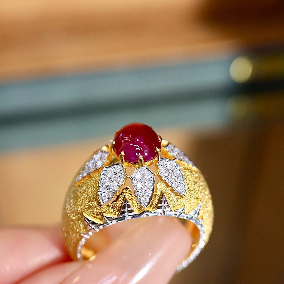 14k Gold 1.85 Ctw Natural Ruby & Diamond Ring - 9