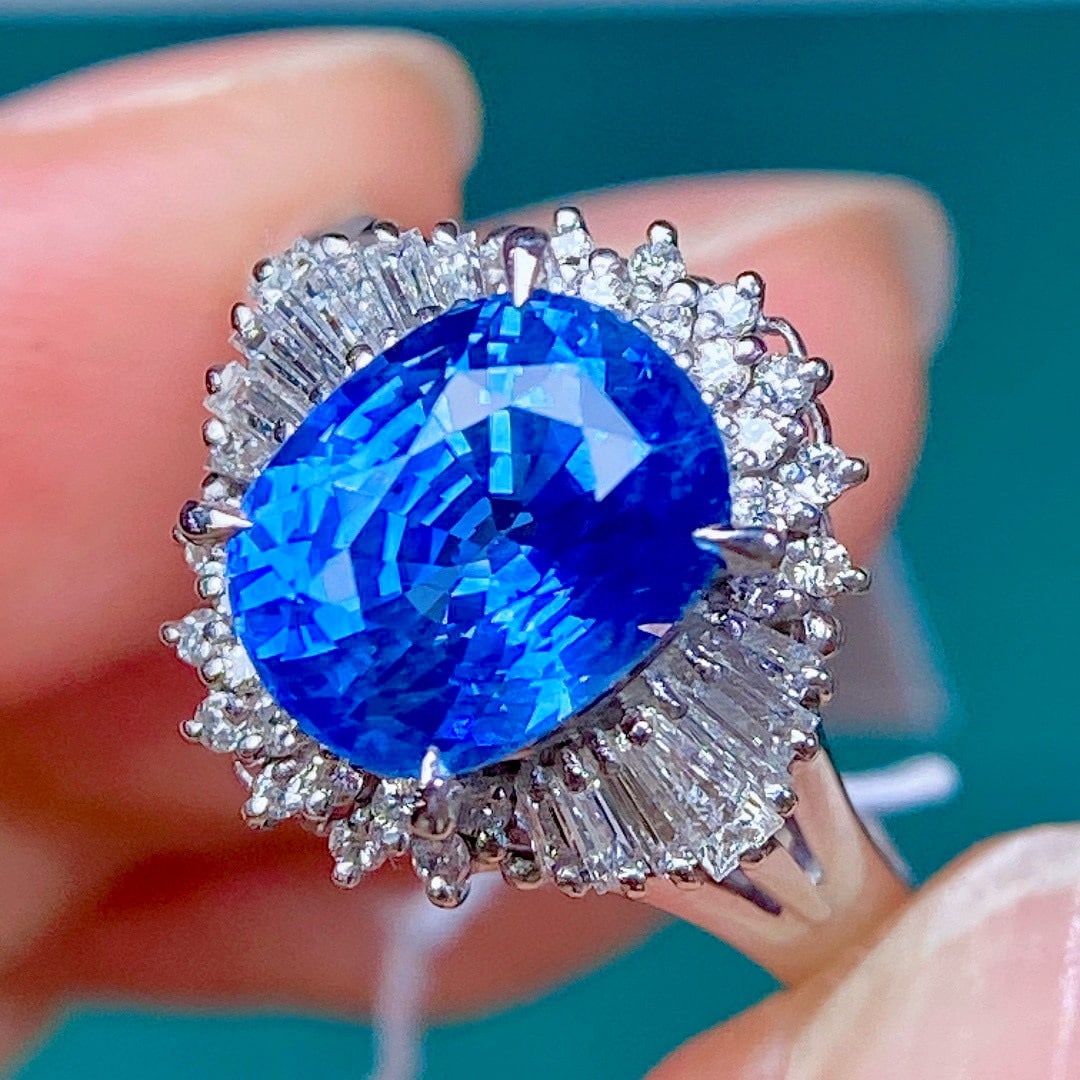 14k Gold 4.00 Ctw Natural Sapphire & Diamond Ring - 5