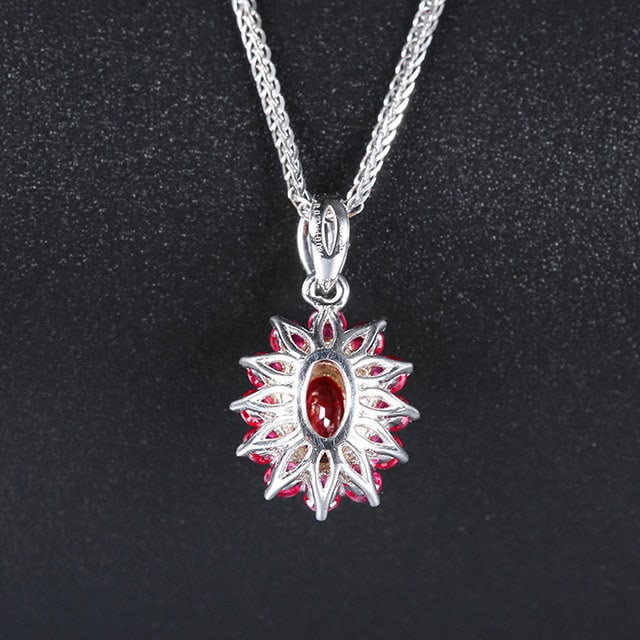 14k Gold 0.72 Ctw Natural Ruby & Ruby Pendant( Without Chain ) - 5