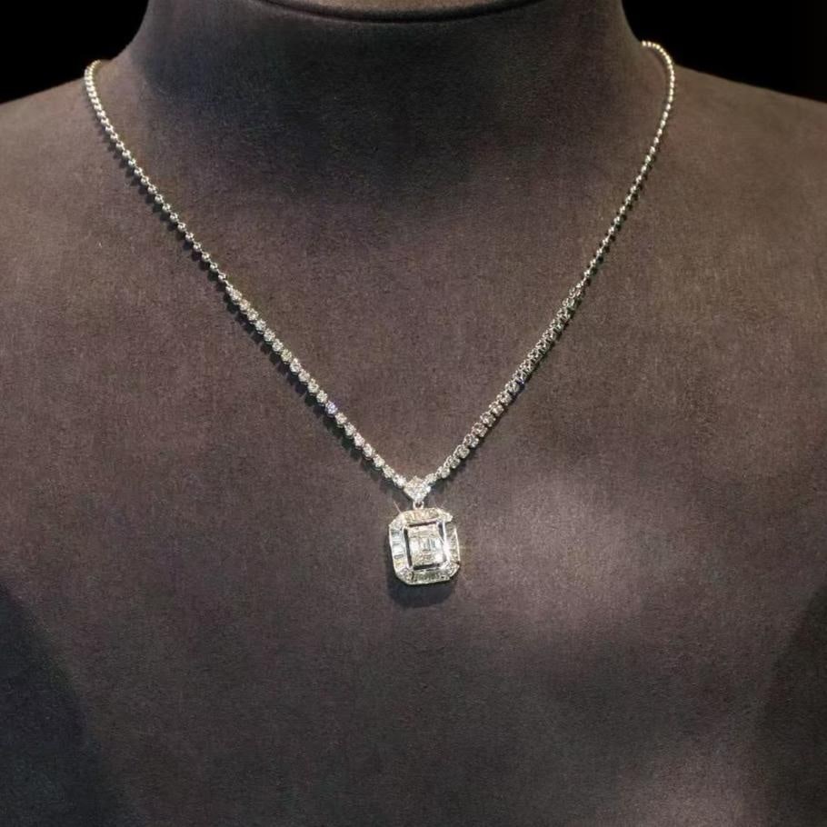 14k Gold 1.3 Ct Natural H Diamond Necklace - 5