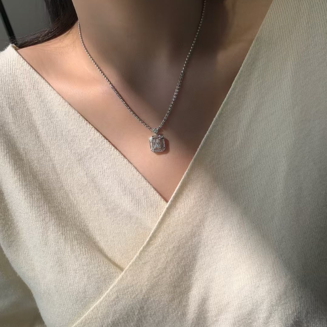 14k Gold 1.3 Ct Natural H Diamond Necklace - 7