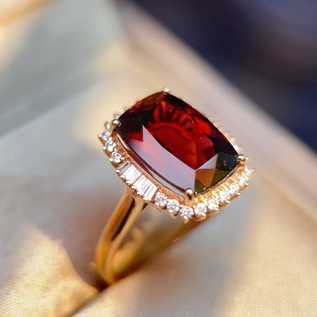 14k Gold 6.47 Ctw Natural Tourmaline & Diamond Ring - 6