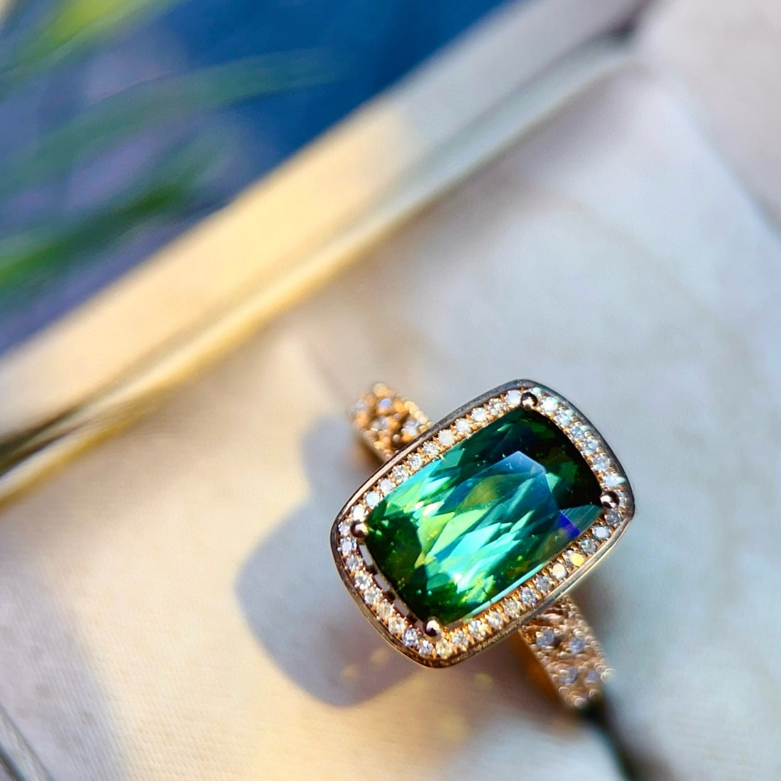 14k Gold 3.07 Ctw Natural Tourmaline & Diamond Ring - 5