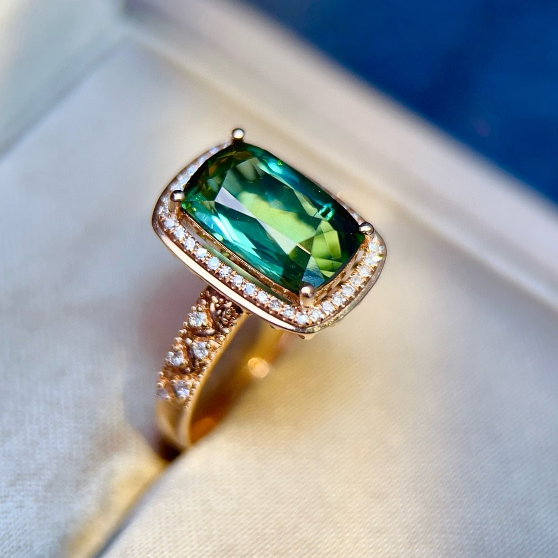 14k Gold 3.07 Ctw Natural Tourmaline & Diamond Ring - 6